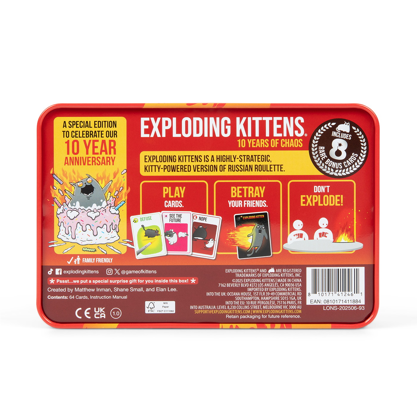 Exploding Kittens: Original Edition (10th Anniversary Tin Edition) - Image 6