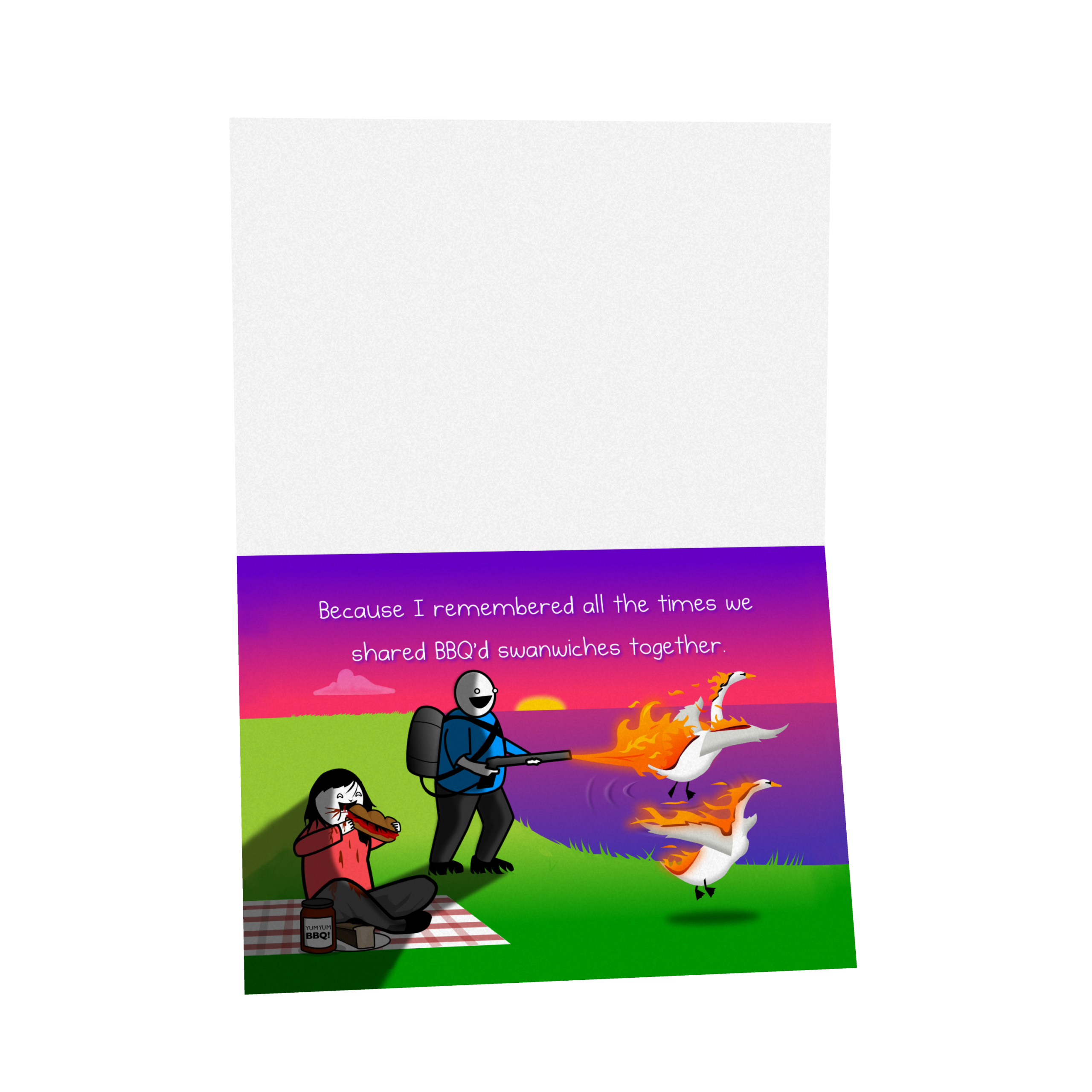 Swans - NSFW Love & Friendship Greeting Card - Image 3