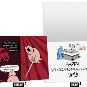 Escaped - NSFW Birthday Greeting Card